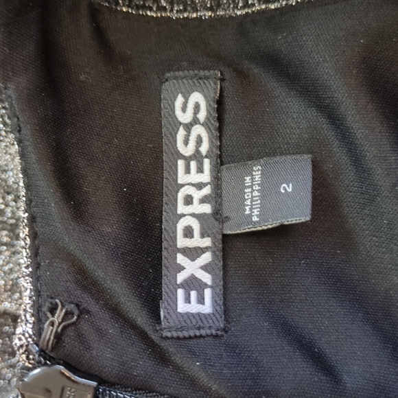 Express Silver Metallic Mini Dress - Picture 8 of 9